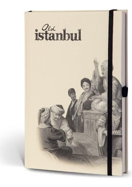 Color Eski Istanbul Journal Çizgili Lastikli Şark Kahvesi