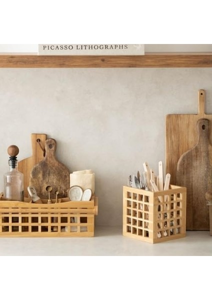 Mutfak Bambu Kare Modern Tasarımlı Kare Kaşıklık 131315 cm fiyatları