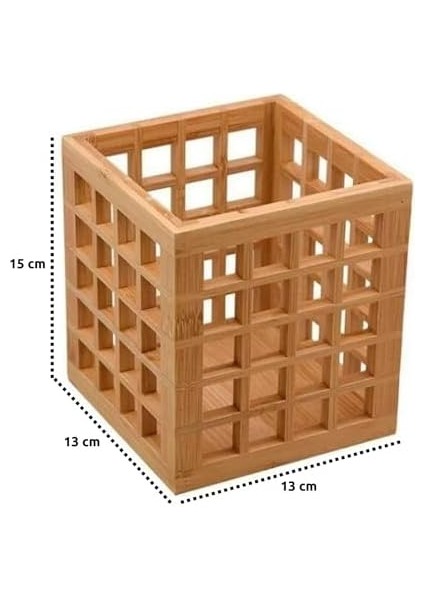 Mutfak Bambu Kare Modern Tasarımlı Kare Kaşıklık 131315 cm modelleri