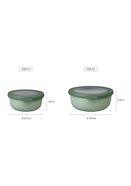 - Multi Bowl Cirqula Round - Kapaklı Saklama Kabı - Buzdolabı İçin Hava Geçirmez Saklama Kutusu ve Mikrodalga Fırın Kabı Olarak Uygundur - 750 ml - Nordic Denim