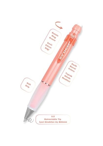 Deep Klm & Grıp & Sılgı Yedeklı Set 05MM Mercan