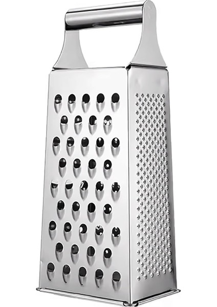 4 Yüzeyli Mutfak Rendesi, Metal Saplı, Gümüş