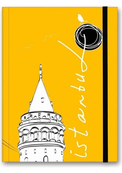 Color Renkli Istanbul Defter Çizgili Lastikli Galata
