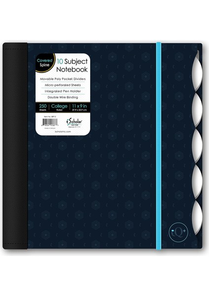 Iq Poly Fashion Cover 10 Bölmeli Not Defteri, Kolej Çizgili, 27,9 x 21,6 Cm, 250 Yaprak, Tasarımlar Değişebilir (58912), Modaya Uygun Baskı Koyu