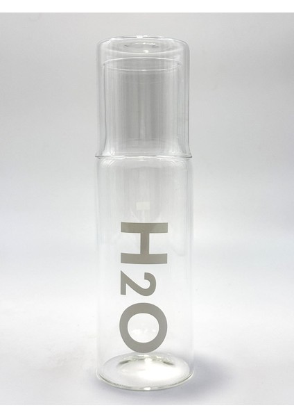 600 ml Bardaklı Başucu Sürahisi - Şık ve Dayanıklı Borosilikat Cam Su Şişesi, Yatak Odası ve Ofis Kullanımı Için Pratik, Kapağı Bardak Olarak Kullanılabilen Minimalist Tasarım (Beyaz)