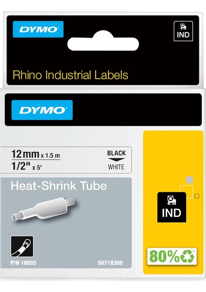 Isıyla Küçülen Şerit 12MM x 1,5M Beyaz/syh