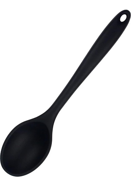 Silikon Mutfak Kaşığı, Isıya Dayanıklı (Siyah)