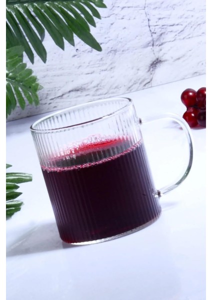 Üfleme Cam Kulplu Kupa Bardak