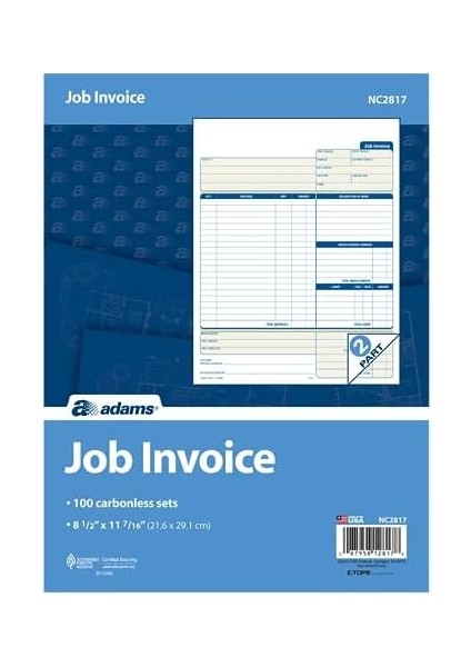 Iş Faturası Formları, 2 Bölümlü Karbonsuz, Servis ve Onarım Faturalandırması Için, Paket Başına 100 Bireysel Set (NC2817), Beyaz, 20-1/2 x 25 cm fiyatları