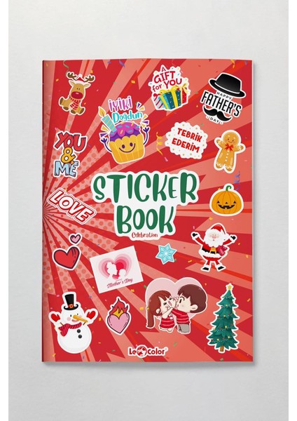 Color Sticker Book Kutlama Özel Gün Etiket Serisi