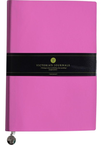 Rugan Esnek Kapak Çizgili Defter, 14.8X21 cm -Pembe