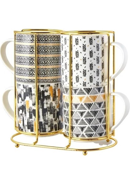 Nigrum 5 Parça Mug/kupa Seti Standlı