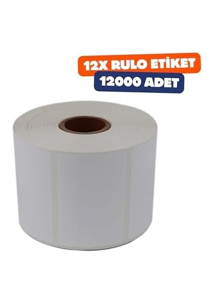 Opak Etiket 60MM x 40MM Ruloda 1000 Adet 12 Rulo Toplamda 12000 Adet Etiket Yırtılmaya Dayanıklı