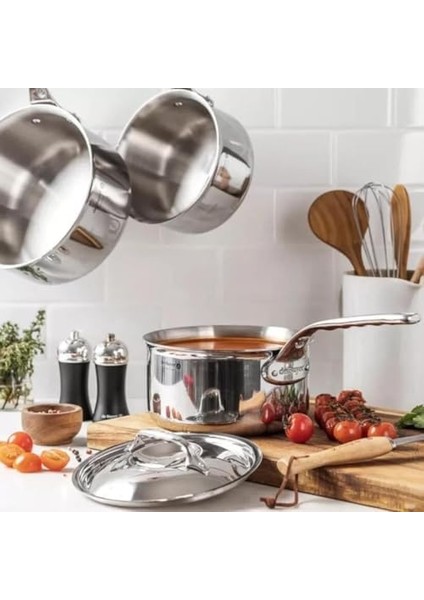 Buyer Paslanmaz Çelik, Gümüş, 16 Cm, 2 Birim Kapaklı Tencere
