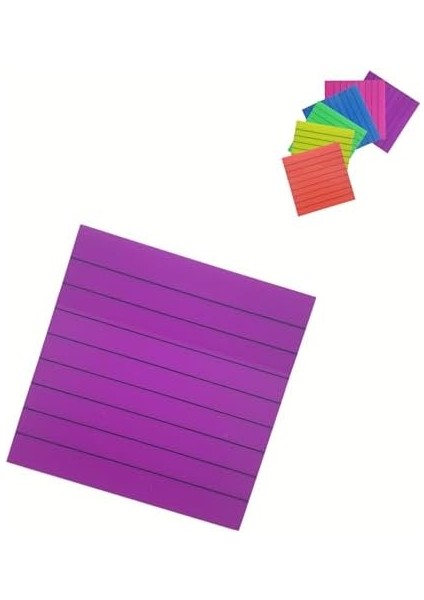 Şeffaf Renkli Yapışkanlı Not Kağıdı Çizgili Karenot (Mor 6) modelleri