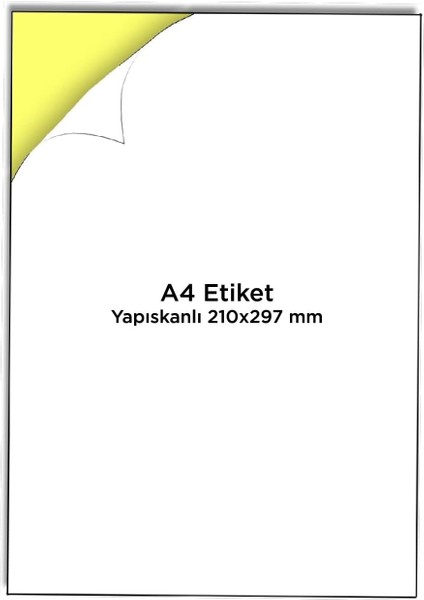 Label A4 Etiket Yapışkanlı | 100 Sayfa Adres Etiketi 210 x 297 mm - 100 Sayfa Çok Amaçlı Universal Etiketler - Adres Etiketler - Beyaz Etiket