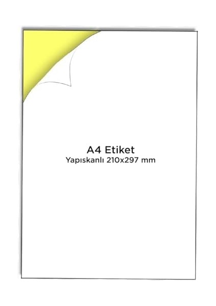Label A4 Etiket Yapışkanlı | 100 Sayfa Adres Etiketi 210 x 297 mm - 100 Sayfa Çok Amaçlı Universal Etiketler - Adres Etiketler - Beyaz Etiket