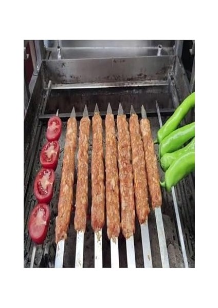 Kitchen 6 Adet Profesyonel Metal Kıyma Şiş (Adana-Urfa-Antep Kebap Şişi) Gri modelleri