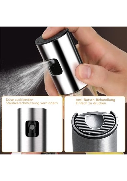 Püskürtücü Şişe, 100 ml Sirke Püskürtücü, Sos Spreyi, Izgara, Zeytinyağı Cam Şişe, Mutfak, Pişirme, Salata, Ekmek Pişirme, Barbekü Için (1 Adet)