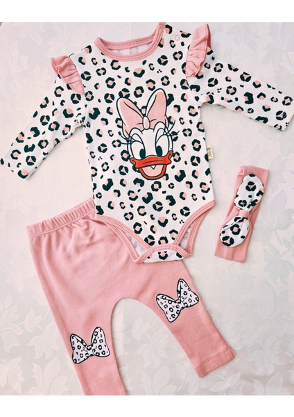 Luvvera Duck Baskılı 3lü Bebek Kıyafet Takımı (Body Tayt Saç Bandı) modelleri