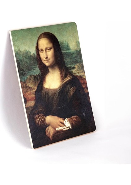 Mona Lisa, Da Vinci 1503-06, Vintage Defter Iv, Çizgisiz, 96 Sayfa, Iplik Dikiş, Esnek Kapak, Yaldızlı Oval Kenar, Tuval Doku, 90 Gram, Fildişi Renk, 14,8X21X1CM
