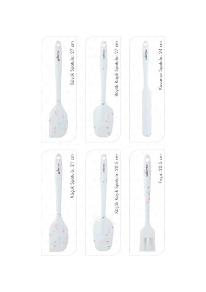 Drongo 6'lı Spatula Set Beyaz Renkli Noktalı