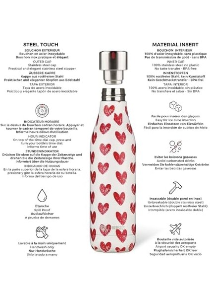 Artistes Paris 500ML Çift Katmanlı Paslanmaz Çelik Isı Yalıtımlı Termos Heart | Sızdırmaz, Bpa Içermez, 12 Saat Sıcak & 24 Saat Soğuk Tutma Kapasitesi | Şık ve Hediye Seçeneği fiyatları
