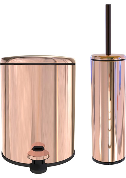 Cigo Çöp Kovası Tuvalet Fırçası Rose Gold