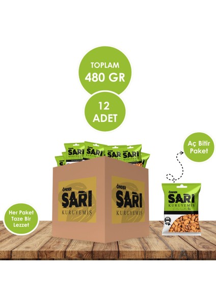Badem Kuruyemiş 40 gr x 12 Adet Aç Bitir Paket