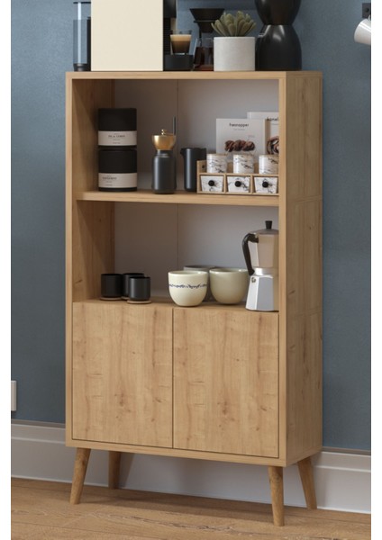 Luce 2 Raflı Kahve Köşesi Çok Amaçlı Mutfak Dolabı