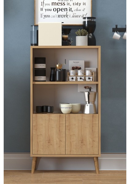 Luce 2 Raflı Kahve Köşesi Çok Amaçlı Mutfak Dolabı fiyatları