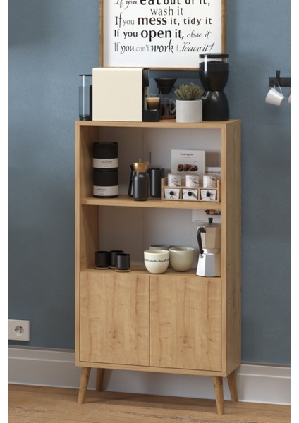 Luce 2 Raflı Kahve Köşesi Çok Amaçlı Mutfak Dolabı modelleri