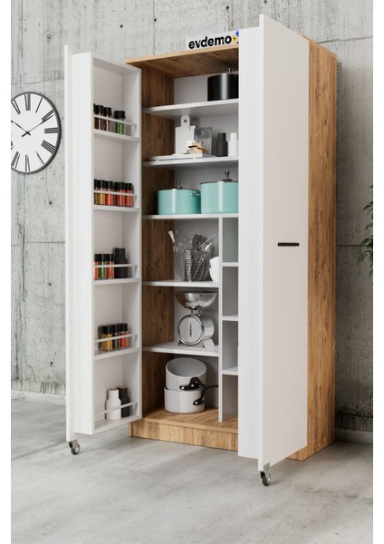 Art 2 Kapaklı Erzak Kiler Dolabı Mutfak Atlantik Çam Beyaz fiyatları