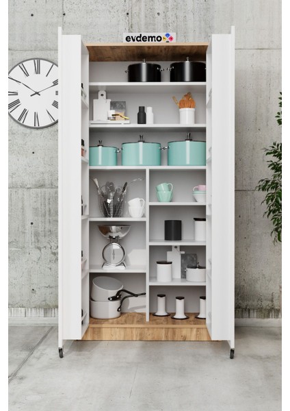 Art 2 Kapaklı Erzak Kiler Dolabı Mutfak Atlantik Çam Beyaz modelleri