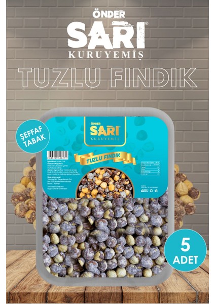 Tuzlu Fındık Tava Kavurma Kuruyemiş 120 gr x 5 Adet Şeffaf Tabak