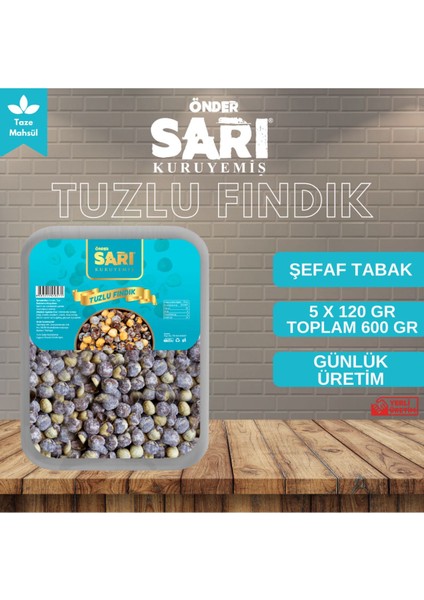 Tuzlu Fındık Tava Kavurma Kuruyemiş 120 gr x 5 Adet Şeffaf Tabak