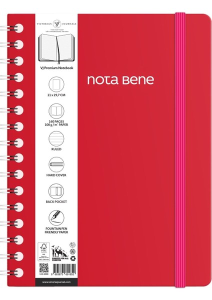 Bene Spiralli Premium Sert Kapak Defter, 21X29,7 Cm, Çizgili