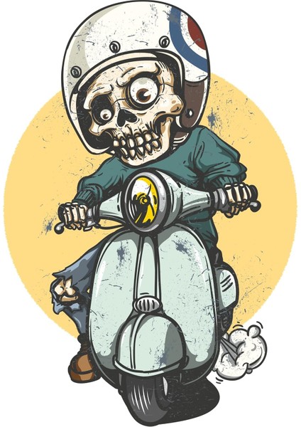 Aksesuar Kuru Kafa Kurukafa Sticker Vespa 14 x 10 cm