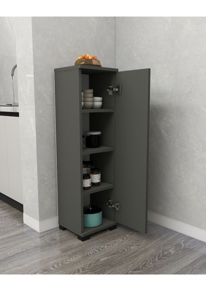 Çok Amaçlı Tek Kapaklı Mini Dolap Erzak Dolabı Banyo Dolabı