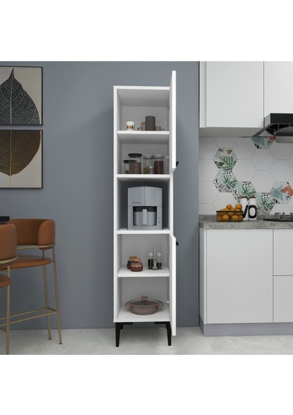 Daminol 5 Raflı 2 Kapaklı Çok Amaçlı Mutfak Dolabı, Beyaz - Daminol fiyatları