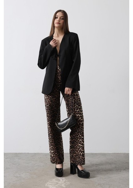 Önü Bağlamalı Blazer Ceket - Siyah