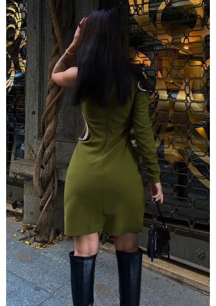 Adore Tek Kol Taş Detay Elbise 2684-8