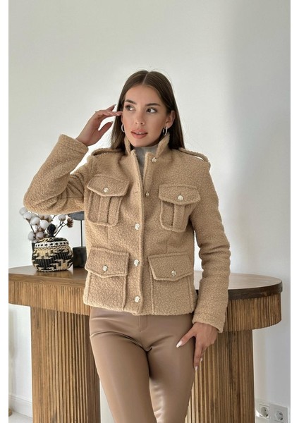 Camel Cepli Yumoş Ceket