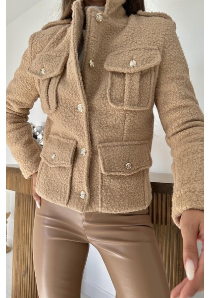 Camel Cepli Yumoş Ceket