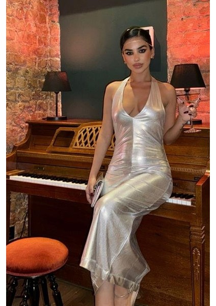 Felicia Sırt Dekolteli Elbise 2583-08