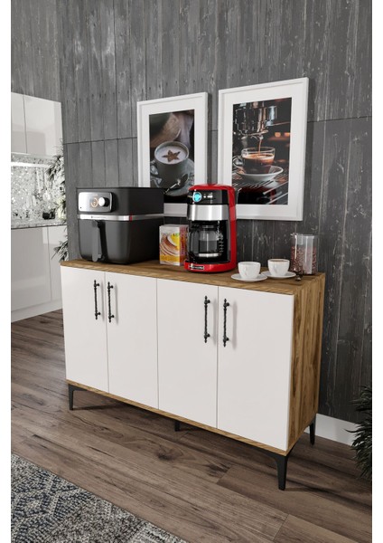 Plain Metal Ayak Metal Kulp PLA4120 Kahve Köşesi Çok Amaçlı Dolap Erzak Dolabı Kiler Dolabı Saklama
