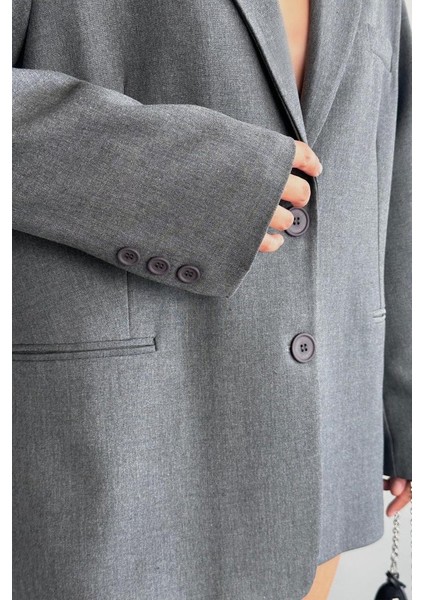 Oversize Ceket - Gri