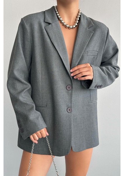 Oversize Ceket - Gri