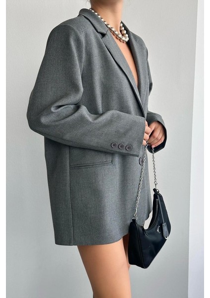Oversize Ceket - Gri