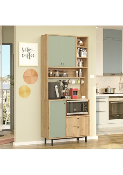Royce Serisi Kahve Köşesi Çok Amaçlı Dolap Mutfak Dolabı Sepet-Ihlamur Yeşili Re6-Sy fiyatları